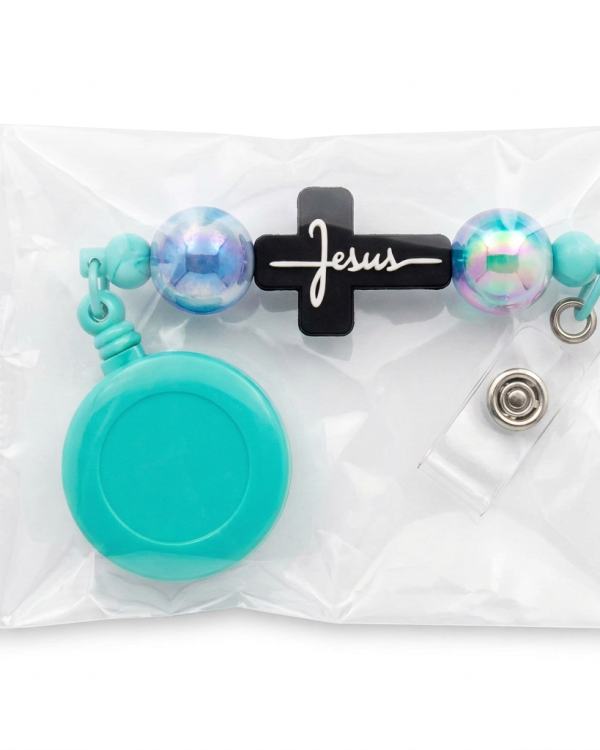 Teal Faith Badge Holder