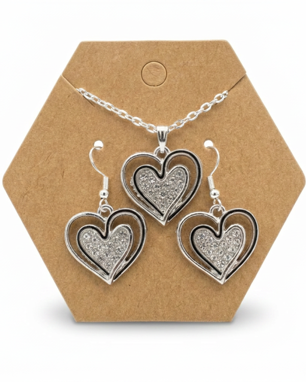 Crystal Heart Jewelry Set