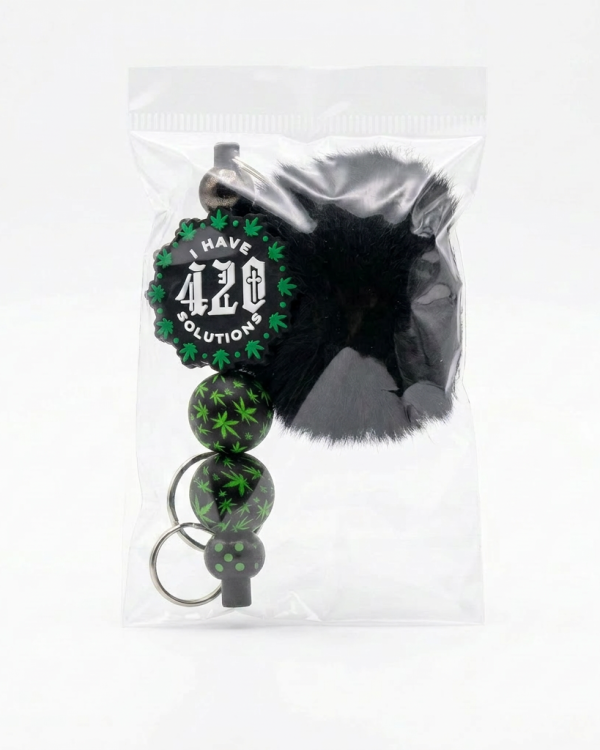 Green Leaf 420 Keychain