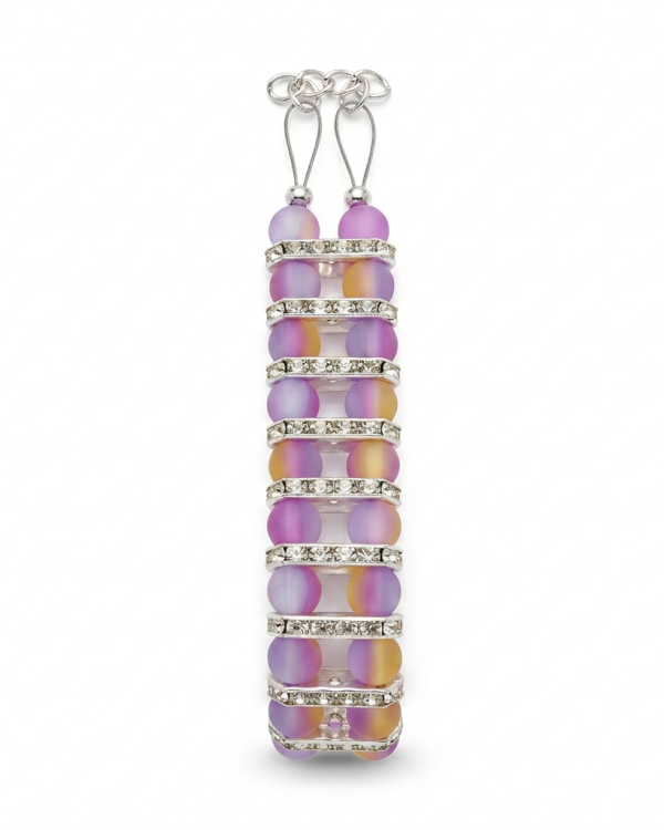 Frosted Lavender Crystal Phone Chain