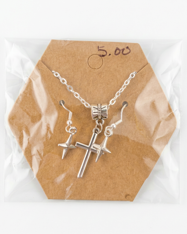 Silver Cross Jewelry Set